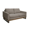 Dome Loveseat, 2 Accent Pillows, 63 Inch, Solid Wood, Almond Gray Polyester By Casagear Home