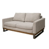 Dome Loveseat 2 Accent Pillows 63 Inch Solid Pine Wood Beige Polyester By Casagear Home BM321478