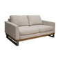 Dome Loveseat 2 Accent Pillows 63 Inch Solid Pine Wood Beige Polyester By Casagear Home BM321478