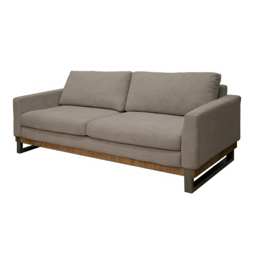 Dome Sofa with 2 Accent Pillows 86 Inch Solid Wood Amond Gray Polyester By Casagear Home BM321482