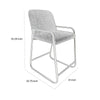 Suze Barstool Chair with Arched Back Black Iron Frame Beige Polyester By Casagear Home BM321492