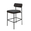 Iffa Counter Height Chair Open Back Black Iron Frame Black Polyester By Casagear Home BM321499