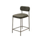 Iffa Barstool Chair Open Back Black Iron Gold Olive Green Polyester By Casagear Home BM321501