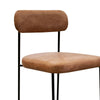 Iffa Barstool Chair Open Back Black Iron Cognac Brown Faux Leather By Casagear Home BM321502