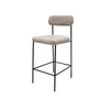 Iffa Barstool Chair Open Black Iron Frame Snow Gray Performance Fabric By Casagear Home BM321503