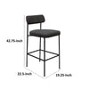 Iffa Barstool Chair Open Back Black Iron and Rich Anti Stain Polyester By Casagear Home BM321504