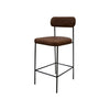 Iffa Barstool Chair Black Iron Frame Hickory Brown Performance Fabric By Casagear Home BM321505