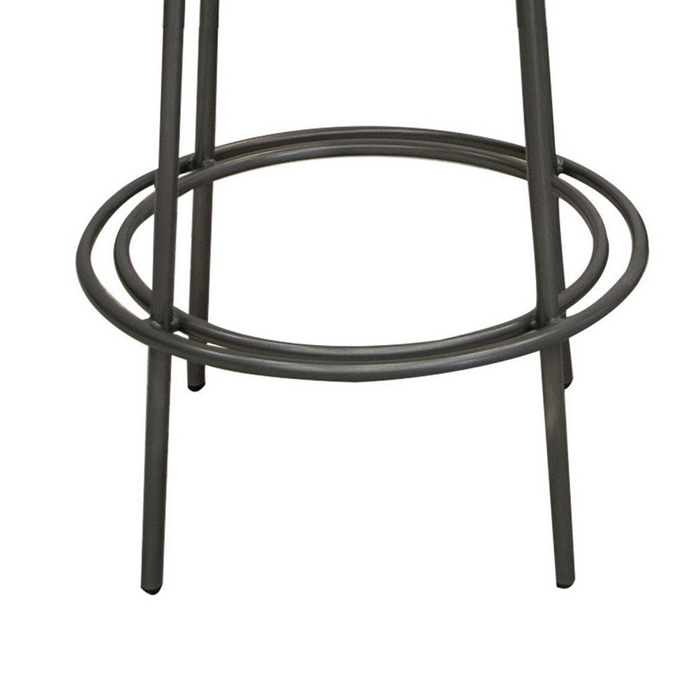 Tomy Counter Height Stool Blacksmith Metal Frame Rich Black Polyester By Casagear Home BM321507