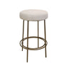 Tomy Barstool, Round Seat, Blacksmith Gold Metal Frame, Beige Polyester By Casagear Home