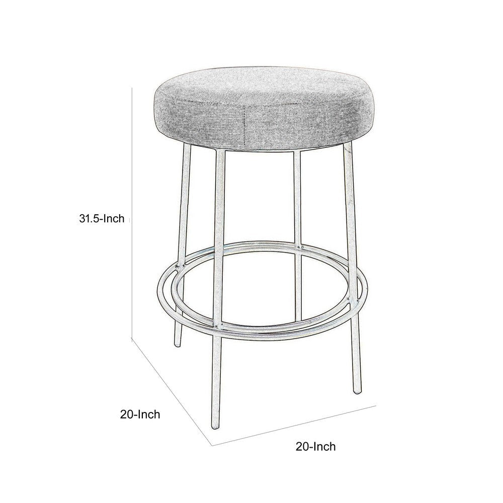 Tomy Bar Height Stool Blacksmith Metal Frame Smooth Rich Black Polyester By Casagear Home BM321509