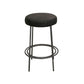 Tomy Bar Height Stool, Blacksmith Metal Frame, Smooth Rich Black Polyester By Casagear Home