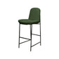 Revee Barstool Chair Black Iron Water-Resistant Olive Green Polyester By Casagear Home BM321515