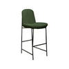 Revee Barstool Chair, Black Iron, Water-Resistant Olive Green Polyester By Casagear Home