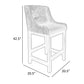 Lamy Barstool Chair Curved Arms Compact Solid Pine Wood Gray Polyester By Casagear Home BM321520