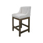 Lamy Barstool Chair Curved Arms Compact Solid Pine Wood Beige Polyester By Casagear Home BM321521