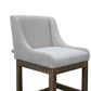 Lamy Barstool Chair Curved Arms Compact Solid Pine Wood Beige Polyester By Casagear Home BM321521