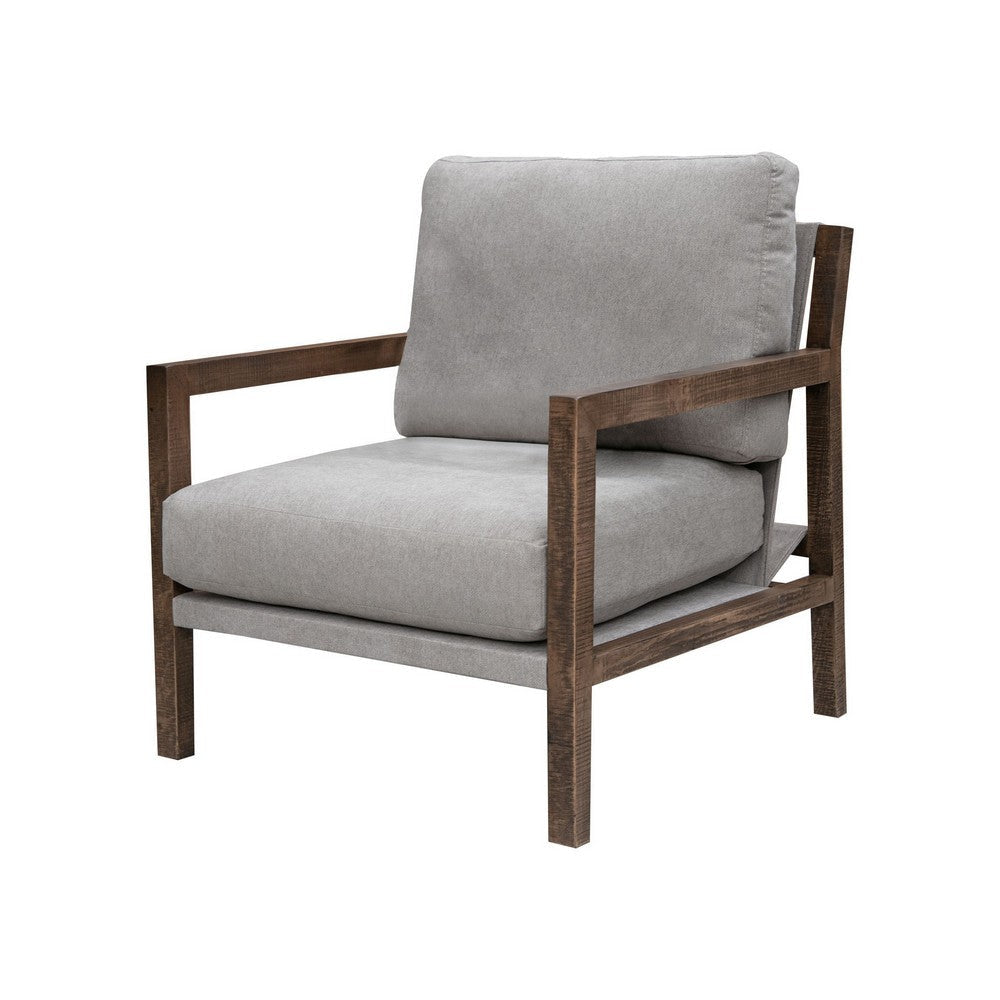 Tery Accent Chair Lumbar Pillow Solid Pine Wood Almond Gray Polyester By Casagear Home BM321525