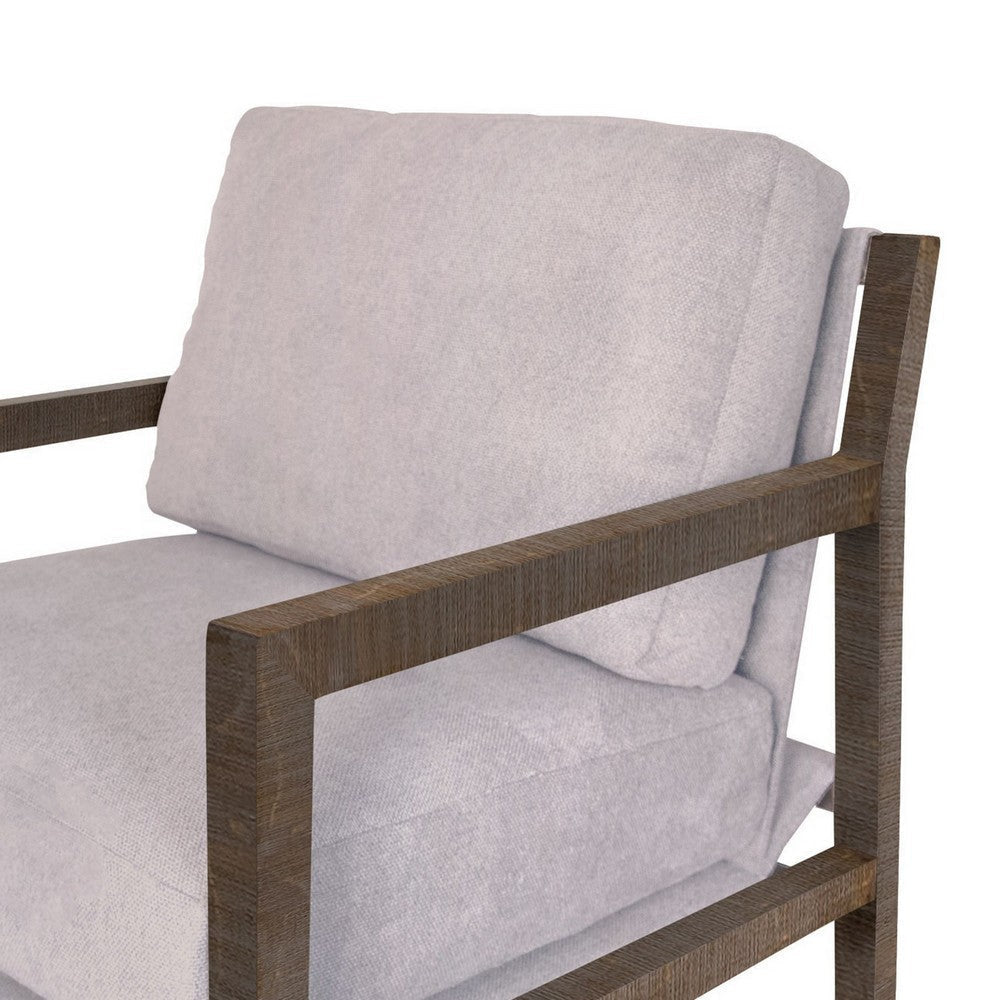 Tery Accent Chair Lumbar Pillow Transitional Pine Wood Beige Polyester By Casagear Home BM321527