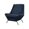 Tyna Accent Chair 2 Neckroll Bolster Pillows Iron Navy Blue Polyester By Casagear Home BM321536