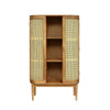 Tall Bookcase Cabinet 3 Tier Shelves 60 Inch Natural Finish Acacia Wood By Casagear Home BM321548