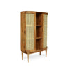 Tall Bookcase Cabinet, 3 Tier Shelves, 60 Inch Natural Finish Acacia Wood By Casagear Home