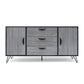 Sideboard Cabinet Console with 3 Drawer 2 Door 59 Inch Iron Gray Wood By Casagear Home BM321550