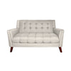 Loveseat Settee 53 Inch Tufted Waffle Stitch Solid Wood Beige Polyester By Casagear Home BM321553