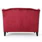 Lanny Loveseat Settee Wingback Bench Bench 50 Inch Tufted Wine Red Velvet By Casagear Home BM321554