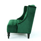 Lanny Loveseat Settee Wingback Bench 50 Inch Wood Tufted Green Velvet By Casagear Home BM321555