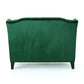 Lanny Loveseat Settee Wingback Bench 50 Inch Wood Tufted Green Velvet By Casagear Home BM321555