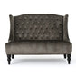 Lanny Loveseat Settee Wingback Bench 50 Inch Wood Tufted Gray Velvet By Casagear Home BM321557