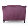 Lanny Loveseat Settee Wingback Bench 50 Inch Wood Tufted Purple Velvet By Casagear Home BM321558