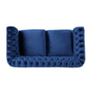 Bernie Loveseat 62 Inch Sofa Nailhead Trim Solid Wood Blue Tufted Fabric By Casagear Home BM321561