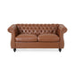 Bernie Loveseat 62 Inch Sofa Nailhead Trim Solid Wood Brown Faux Leather By Casagear Home BM321562