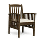 Gerry Dining Chair Outdoor Traditional Slatted Gray Acacia Wood Cream By Casagear Home BM321565