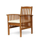 Gerry Dining Chair Traditional Slat Design Brown Acacia Wood Beige Fabric By Casagear Home BM321566