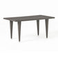 Miny Outdoor Dining Table, 59 Inch Outdoor Iron Top, Gray Faux Wicker By Casagear Home