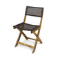 Bistro Side Chair Foldable Outdoor Gray Wicker Cane Brown Acacia Wood By Casagear Home BM321570