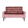 Loveseat Bench 52 Inch Wood Button Tufted Waffle Stitch Pink Velvet By Casagear Home BM321573