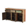 Ryna Sideboard Console 3 Drawer 3 Door 59 Inch Boatwood Style Brown Wood By Casagear Home BM321600