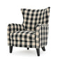 Riyank Accent Armchair, Classic Wingback Black and White Checkered Pattern By Casagear Home