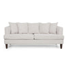 Zuko 74 Inch 3 Seater Sofa Beige Fabric 5 Accent Pillows Wood Legs By Casagear Home BM321609