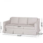 Glen 3 Seater Sofa Transitional Beige Fabric Ruffle Skirt 79 Inch By Casagear Home BM321610