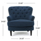 Ruma Club Accent Chair Tufted Back Navy Blue Nailhead Trim Black Wood By Casagear Home BM321613