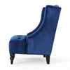 Todd Accent Chair Navy Blue Button Tufted Velvet Classic Wingback Design By Casagear Home BM321618