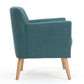 Rishi Accent Chair Teal Linen Channel Stitching Light Brown Wood Legs By Casagear Home BM321620