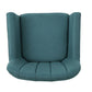 Rishi Accent Chair Teal Linen Channel Stitching Light Brown Wood Legs By Casagear Home BM321620