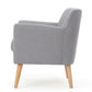 Rishi Accent Chair Gray Linen Channel Stitching Light Brown Wood Legs By Casagear Home BM321622