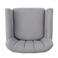 Rishi Accent Chair Gray Linen Channel Stitching Light Brown Wood Legs By Casagear Home BM321622