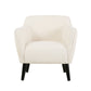 Lipa Accent Armchair Plush Ivory Fabric Soft Cushions Tapered Wood Legs By Casagear Home BM321639